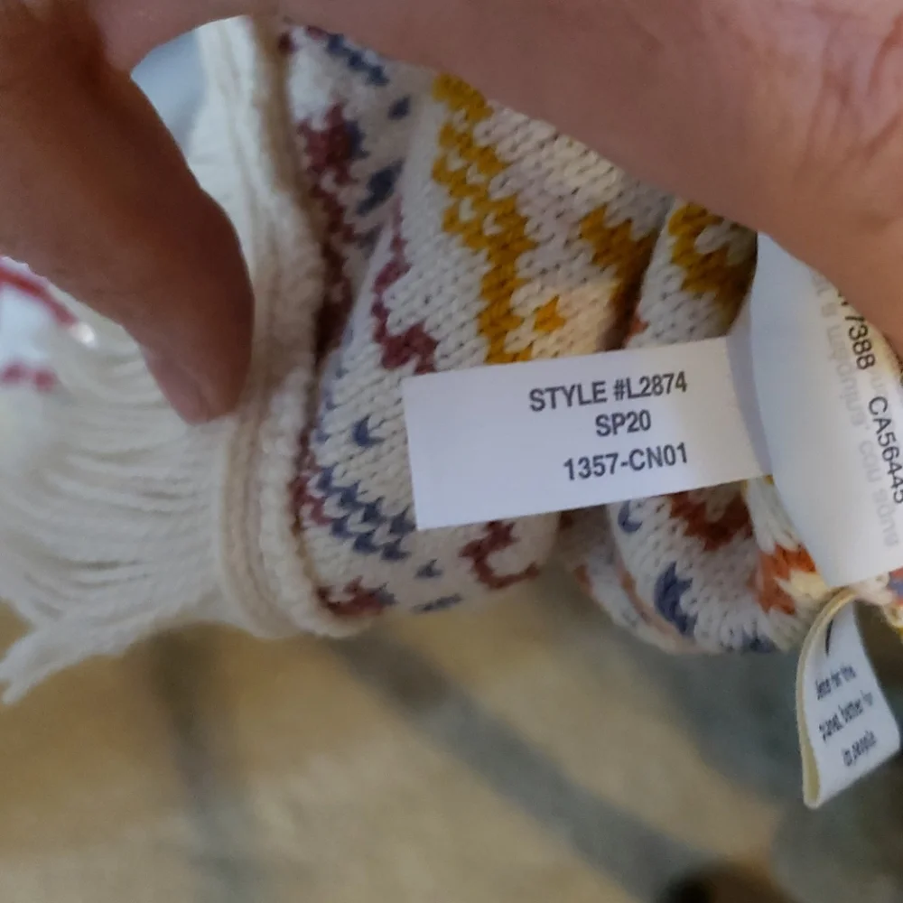 Madewell Fringed Jacquered Short Sleeve Sweater